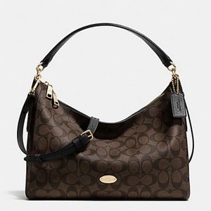 Coach Celeste Convertible Hobo Crossbody Bag ( Brown Black)